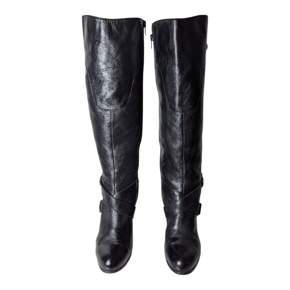 NINE WEST Millicento Black Leather Knee High Boot Size 8.5M - Picture 4 of 9